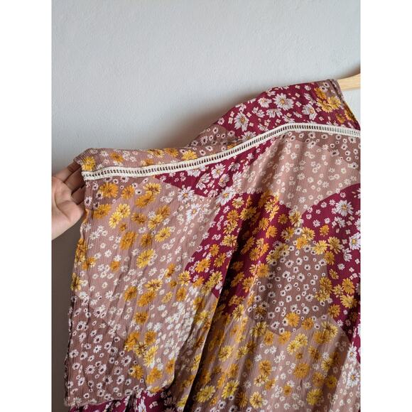 Easel Floral Boho Summer Hippie Flyaway Kimono Cardigan Size Small - Picture 8 of 8